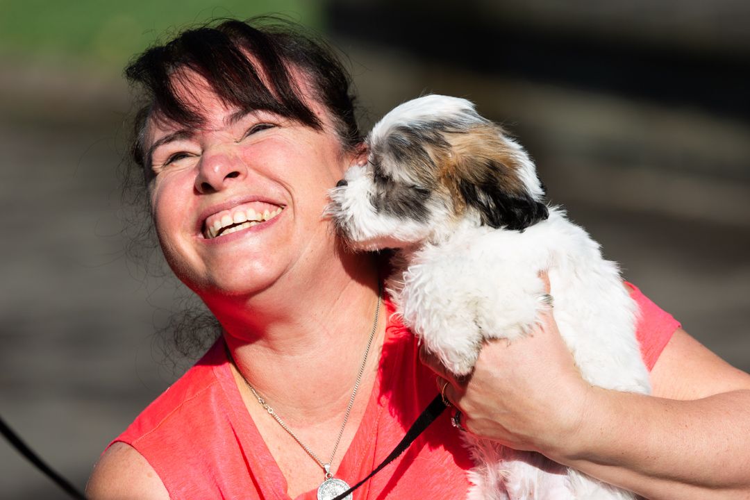 woman with dog