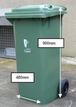 Waste bin with dimensions